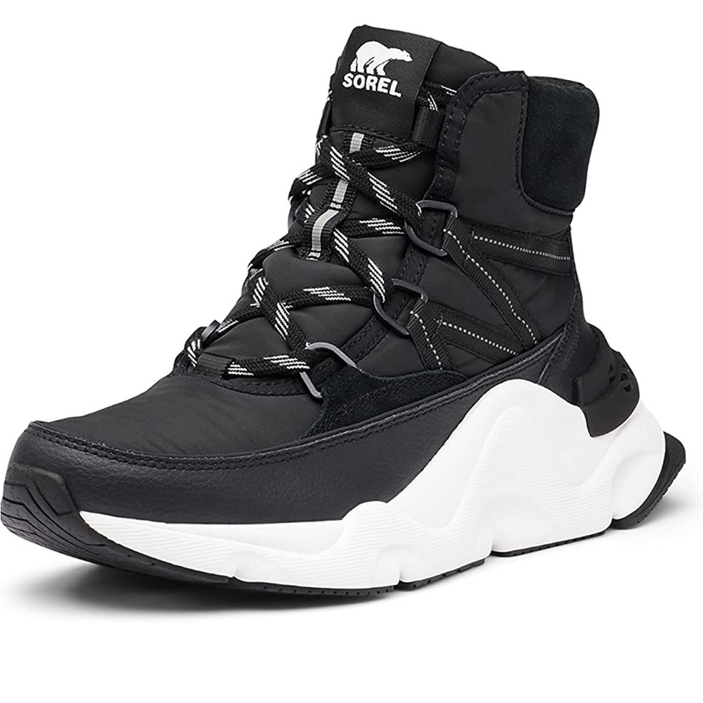 NWT Sorel Women's Kinetic RNEGD Sport Boot sneaker bootie black winter lace-up 8